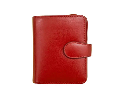 ili New York RFID Small Euro Leather Wallet (Red)