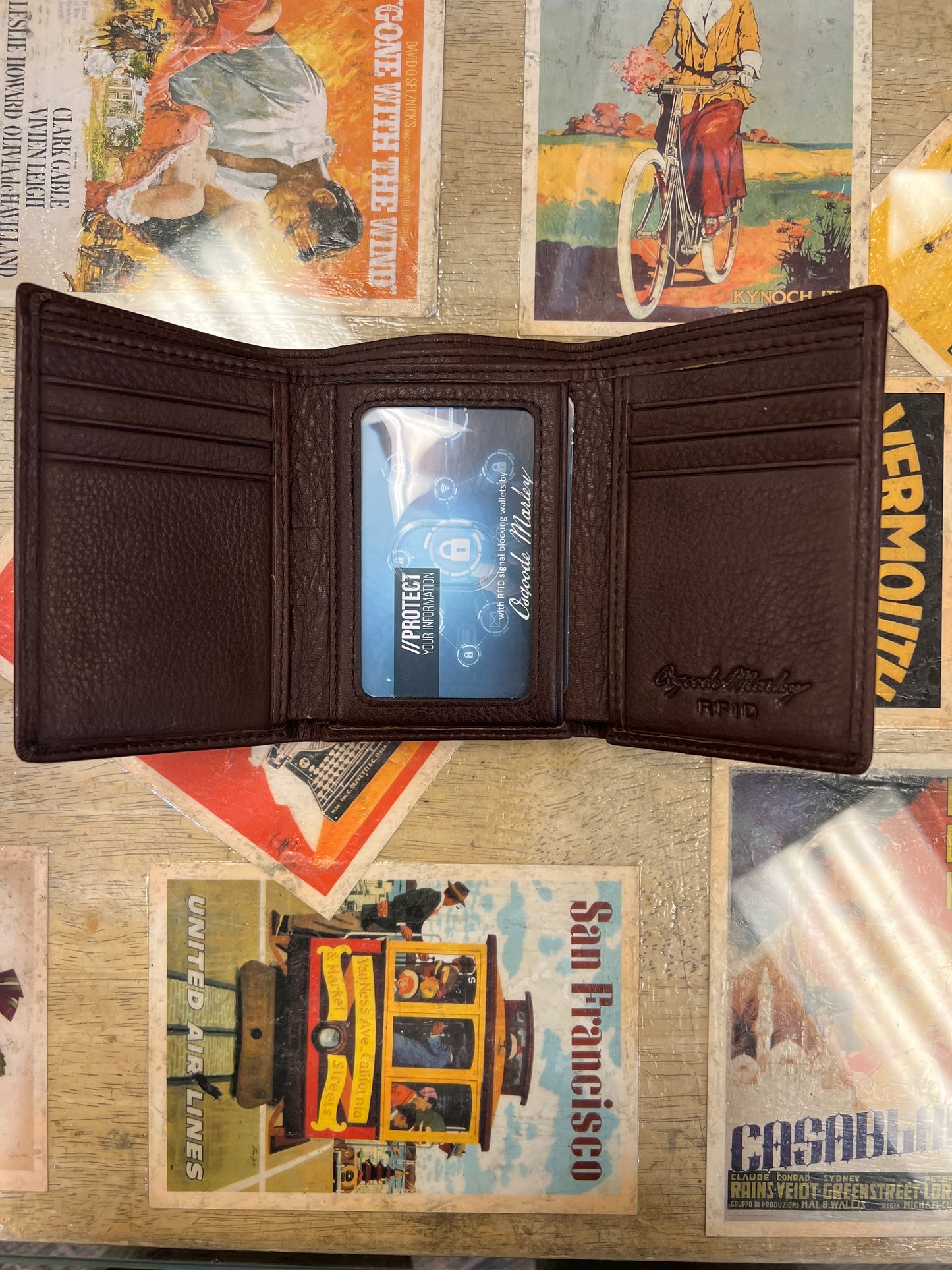 Osgoode Marley RFID ID Trifold Leather Wallet (Espresso)