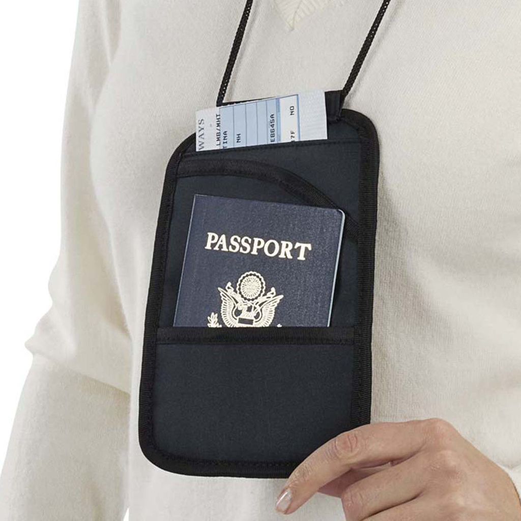 Smooth Trip RFID Blocking Boarding Pass Holder Neck Pouch