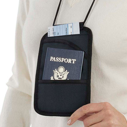 Smooth Trip RFID Blocking Boarding Pass Holder Neck Pouch Wallet