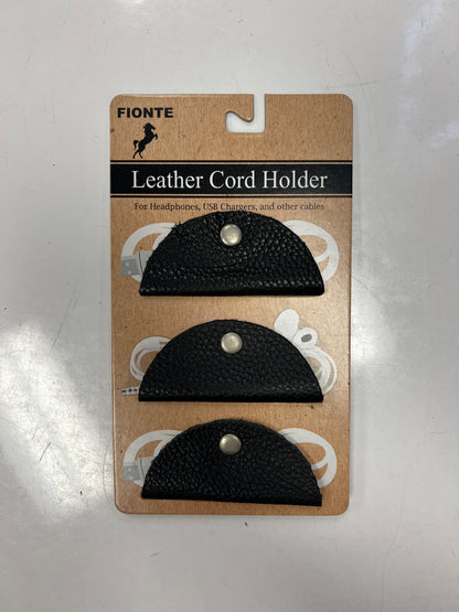 Fionte Leather Cord Holder (set of 3) Black