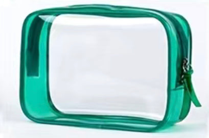 On Sale- Assorted Colors- PVC 3-1-1 Cosmetic/Toiletry Bag with solid-colored side trim