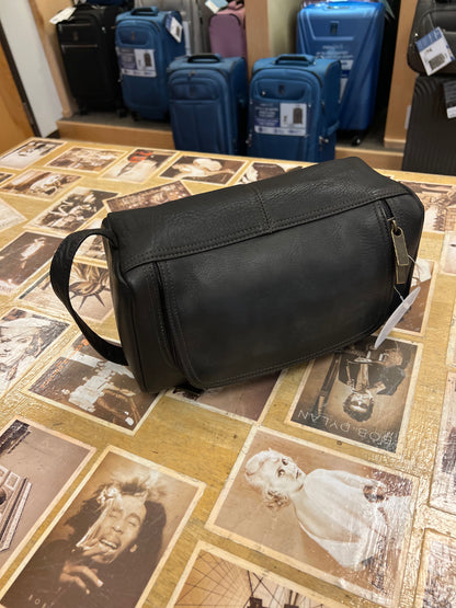 David King & Co. 417 Leather Wide Opening Toiletry/Shave Bag