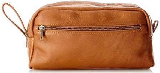 David King & Co. 415 Tall Leather Toiletry/Shave Kit Cafe