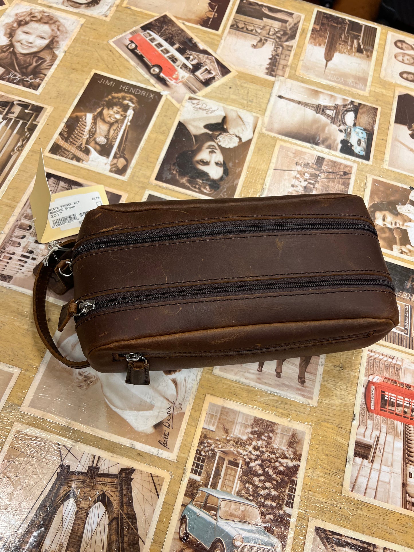 Osgoode Marley Leather Travel Toiletry Bag (Brown)