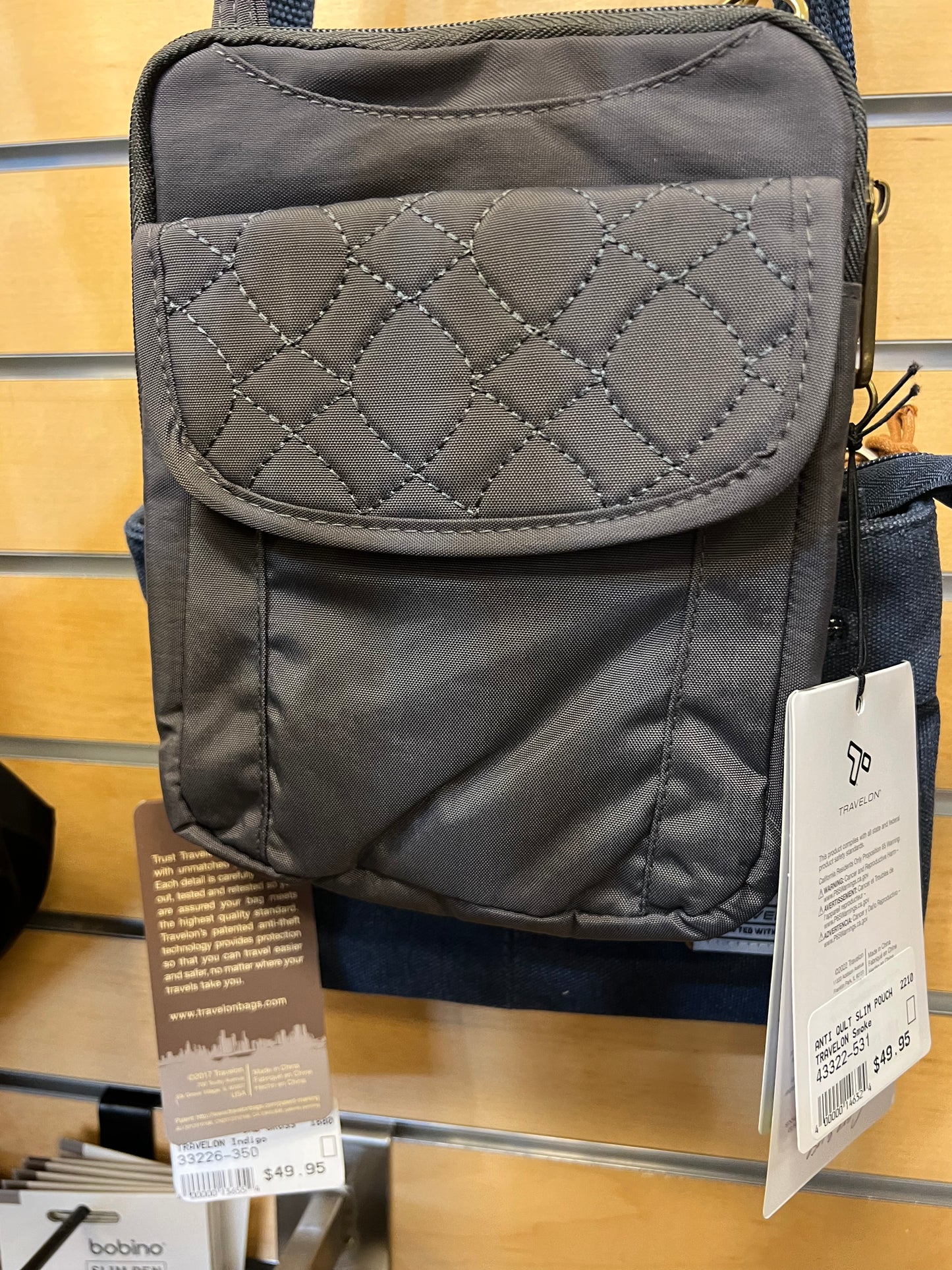 Travelon Anti-Theft Signature Quilted Slim Pouch Handbag/Purse