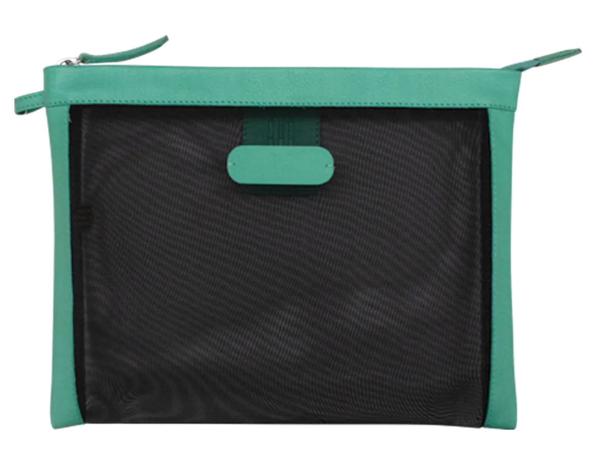ili New York Large Mesh Toiletry Pouch (Turquoise/Black)
