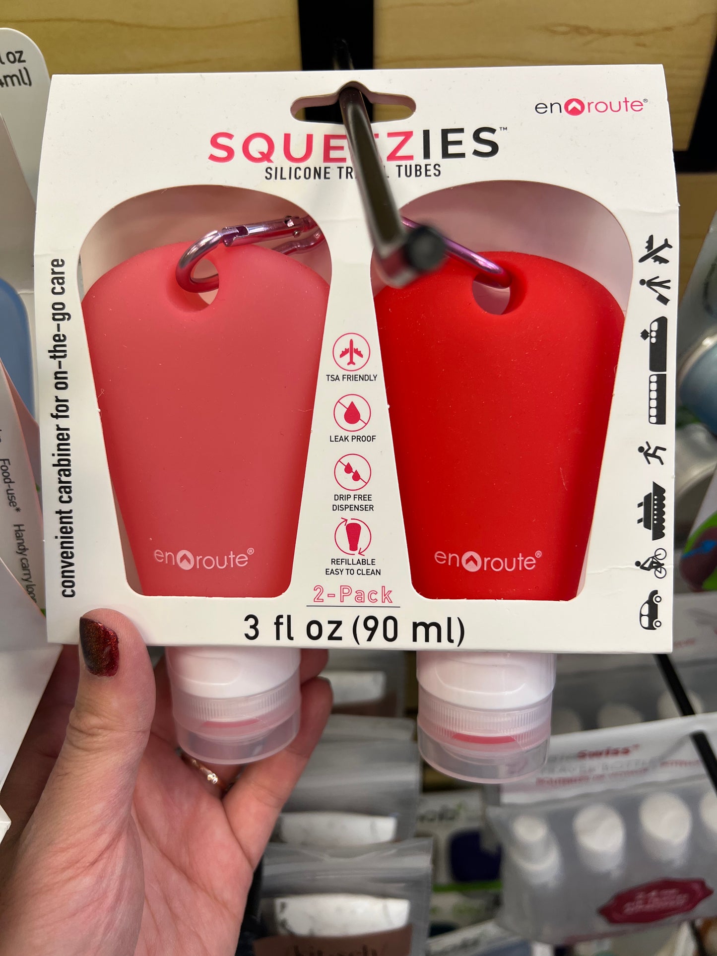 En Route Squeezies silicone travel tubes (2-pack, 3oz each; assorted colors)