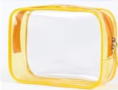 On Sale- Assorted Colors- PVC 3-1-1 Cosmetic/Toiletry Bag with solid-colored side trim