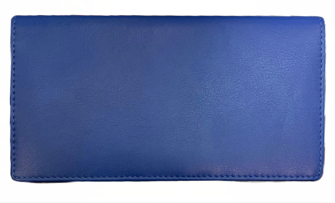 ili New York Checkbook Cover Leather Wallet (Cobalt)