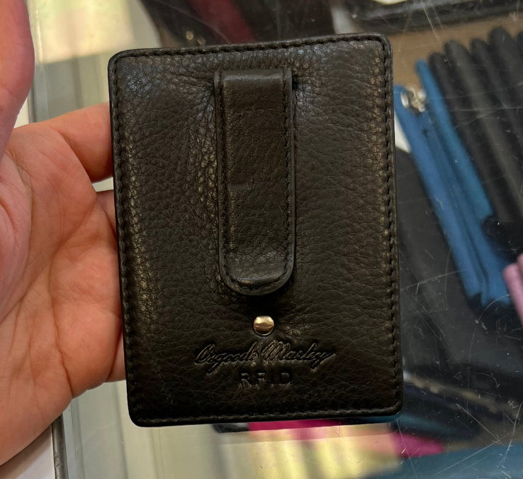 Osgoode Marley RFID Money Clip Leather Wallet (Black)