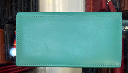ili New York RFID Checkbook Cover Leather Wallet (Turquoise)