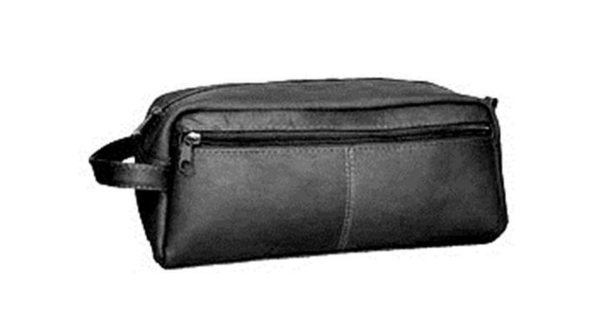 David King- Large Leather Toiletry/Shave Bag