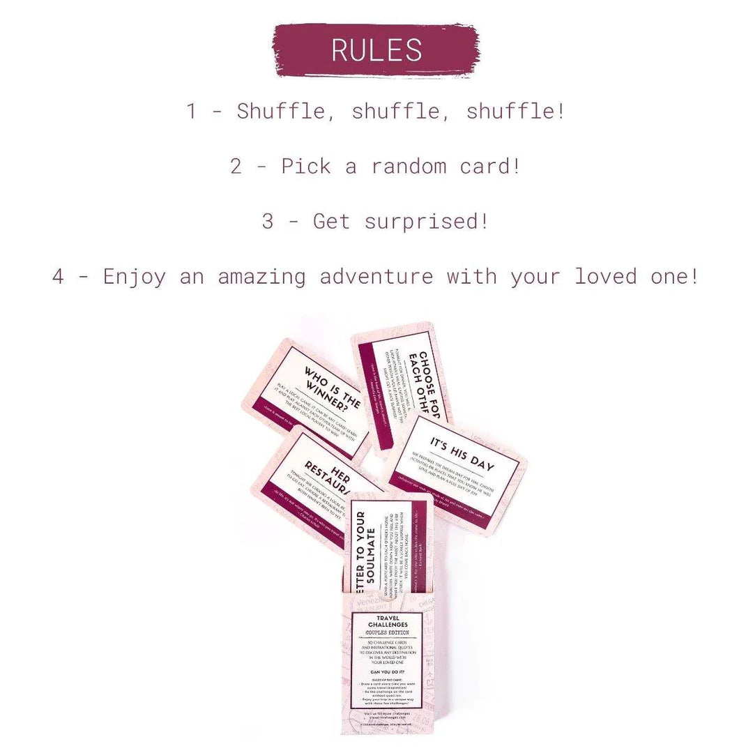 On Sale- Travel Challenges Card Game (Couples Edition)