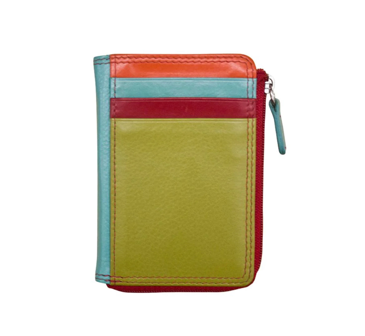 ili New York RFID Zippered Card Case Leather Wallet