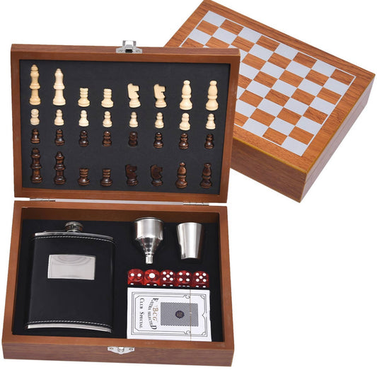 On Sale- Mad Man Game Night with Flask, Funnel, and Shot Glass