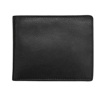 ili New York Slim Leather RFID Bifold Leather Wallet (Black)