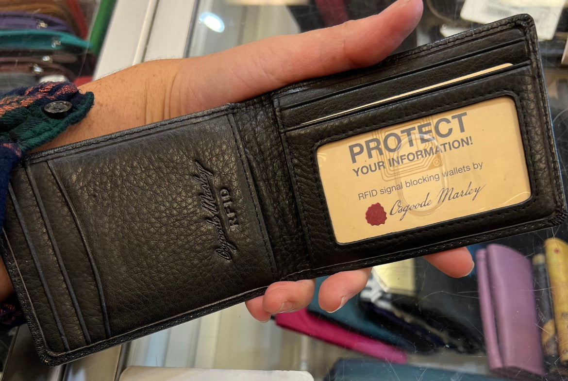 Osgoode Marley RFID Magnetic Money Clip Leather Wallet (Black)