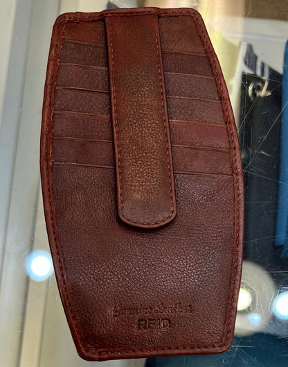 ili New York RFID Leather Credit Card Holder with Zip Pocket