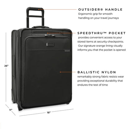 Briggs & Riley Baseline 26” Softside 2-Wheel Expandable Upright with Suiter (Free Monogram) - BLU126CX