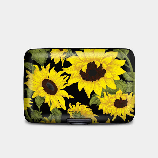 Monarque RFID Armored Wallet- Sunflower on Black
