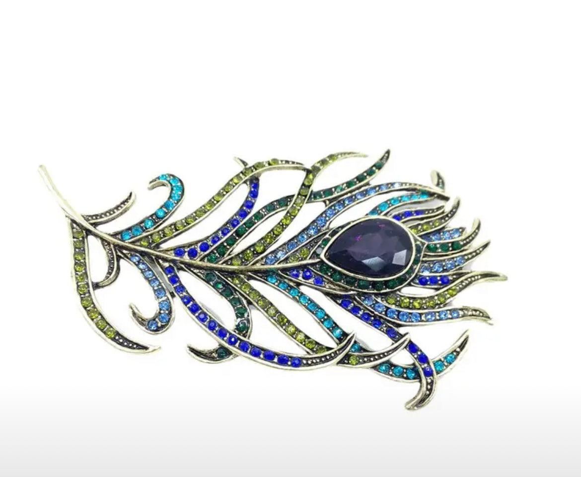 On Sale- Peacock Feather Fashion Pin/Brooch