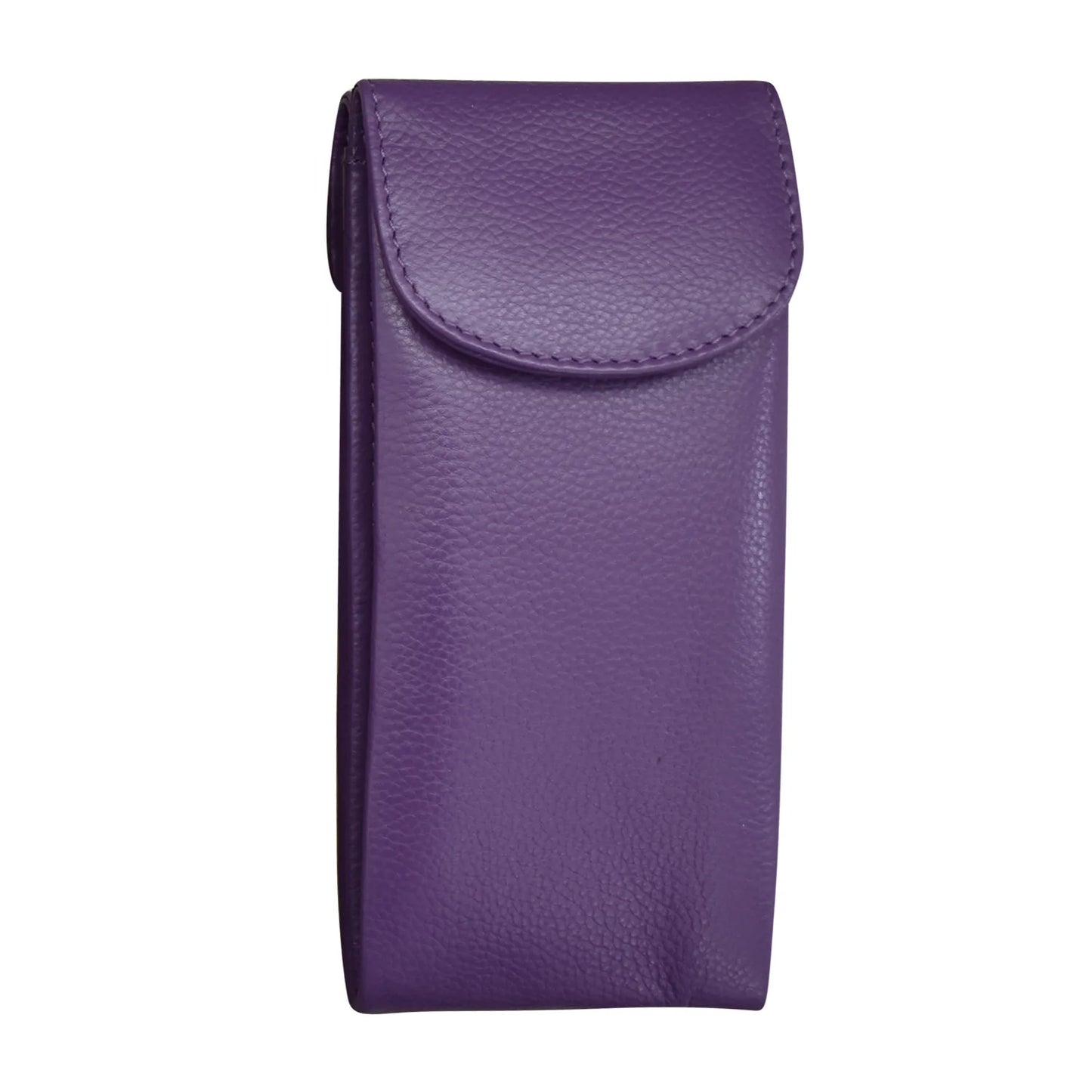ili New York Leather Double Flap Eyeglass Case - Purple