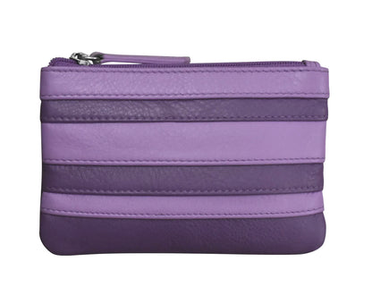 ili New York RFID Leather Coin Purse with Keyring (Planet Purple)