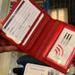 ili New York RFID ID - Cartera de piel con tarjetero (rojo)