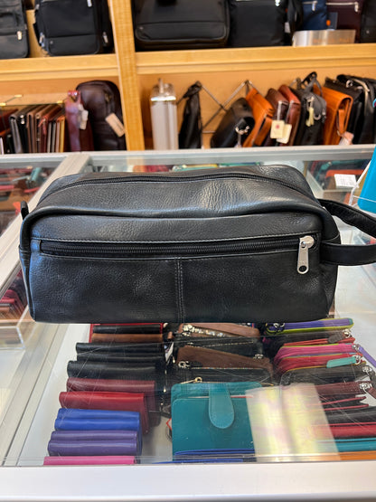 Large Leather Toiletry/Shave Bag