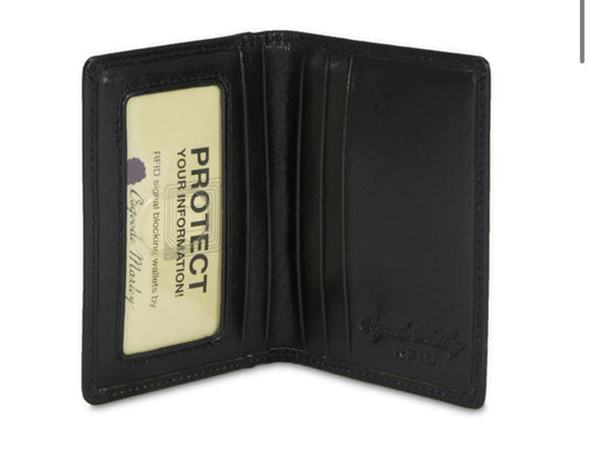 Osgoode Marley RFID 2-ID Card Case Leather Wallet (Black)