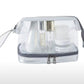 Artículos de tocador de viaje transparentes húmedos/seco/bolsa cosmética con cremallera con asa de transporte